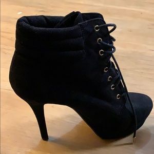 Black suede booties